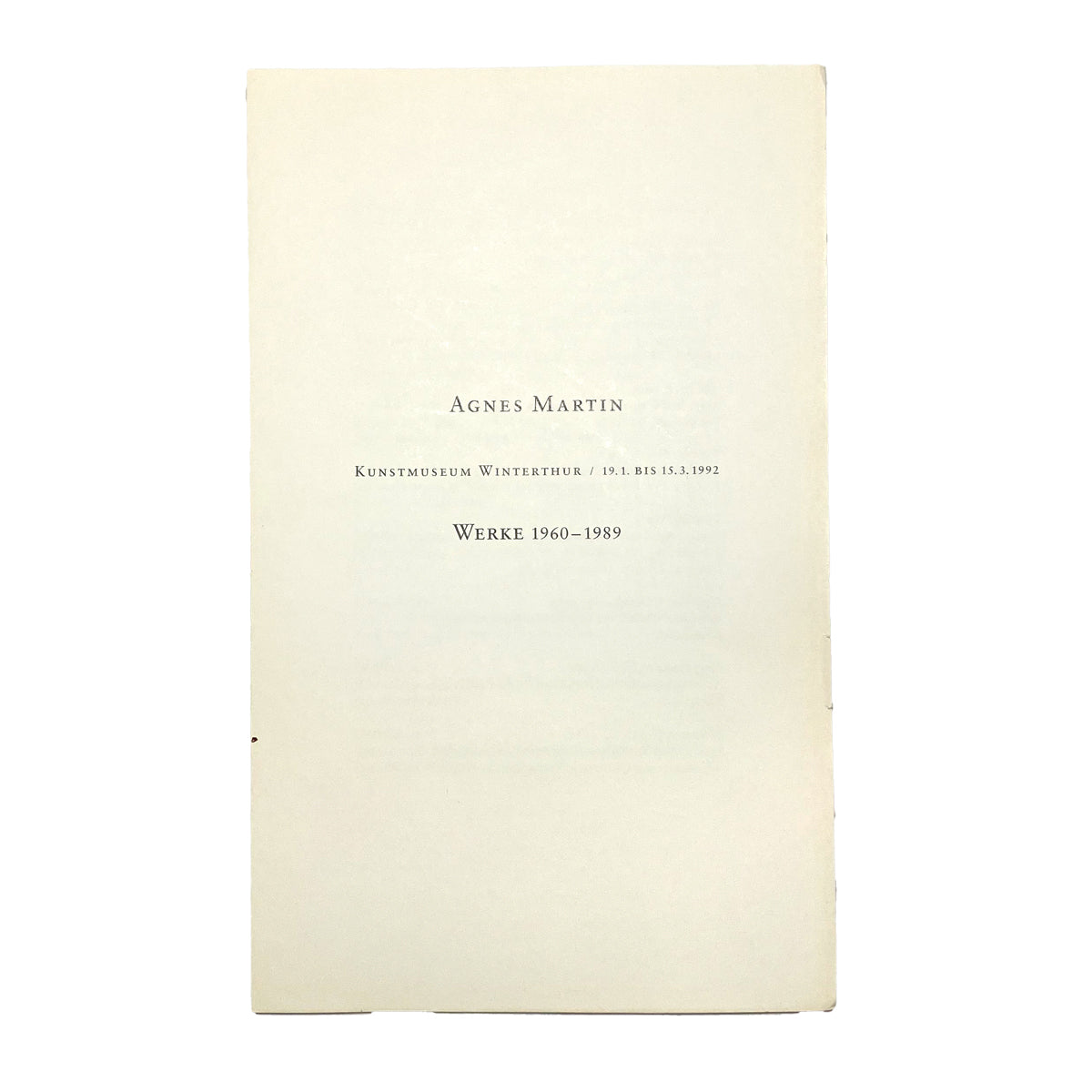 Writings Schriften by Agnes Martin