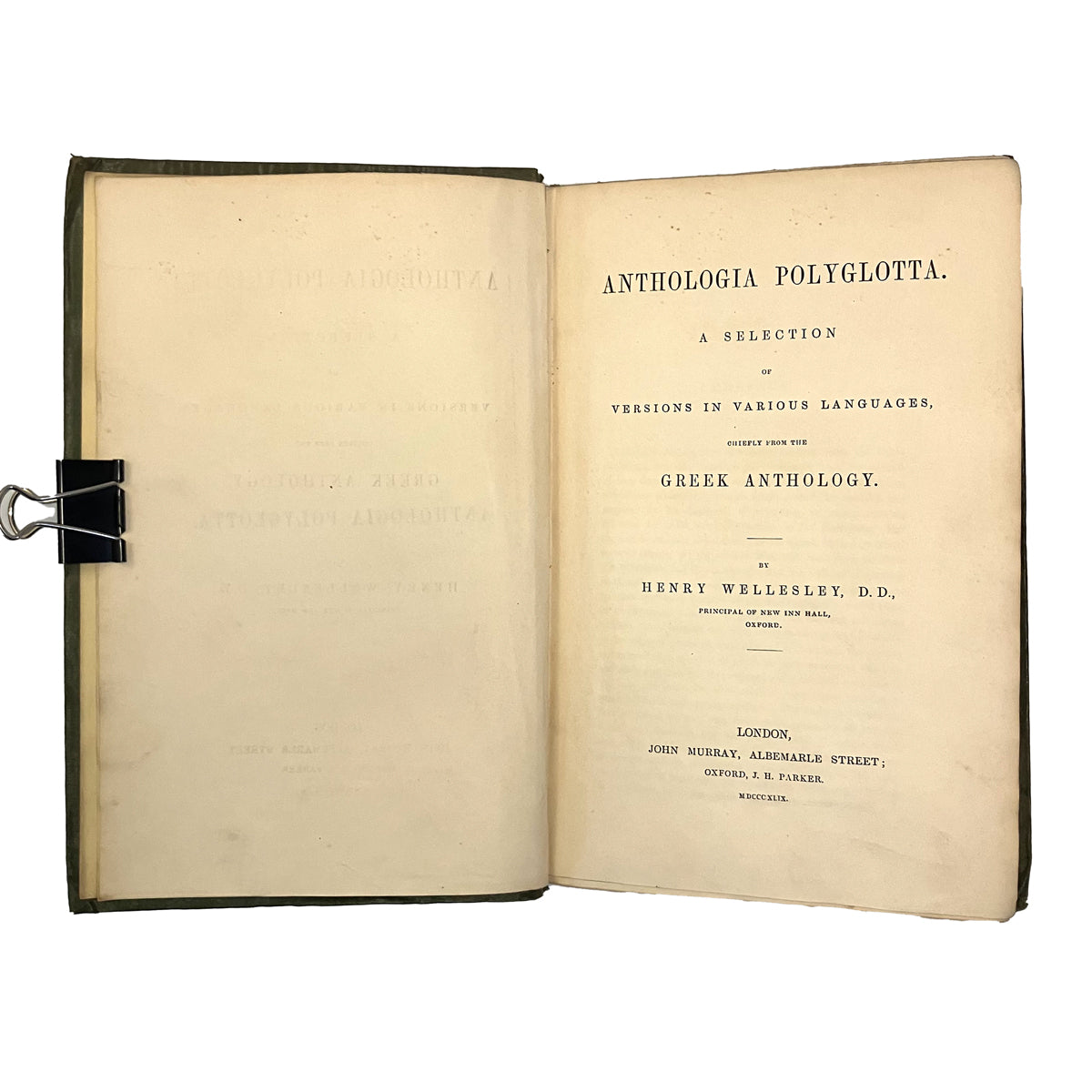 Anthologia Polyglotta by Henry Wellesley