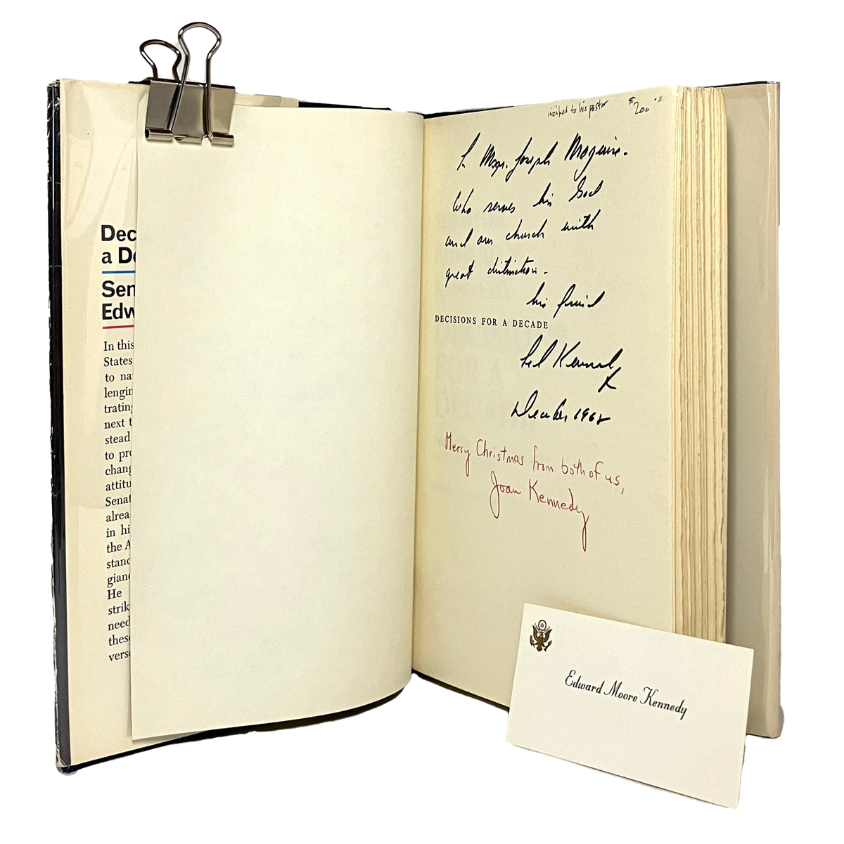 Decisions for a Decade by Edward M. Kennedy, signed
