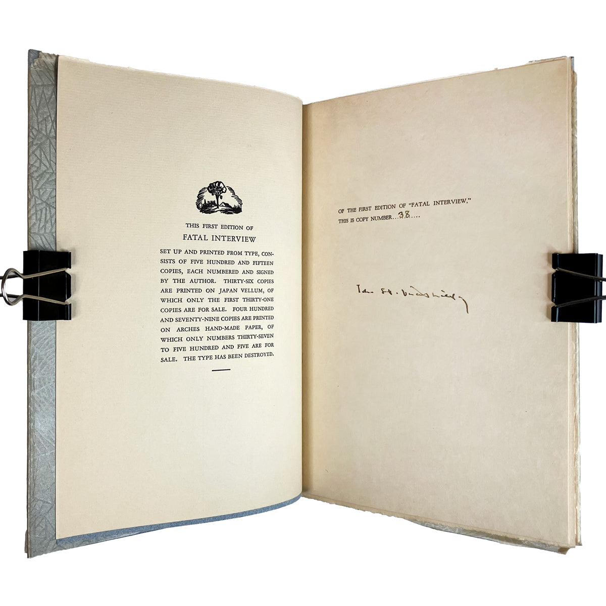 Fatal Interview: Sonnets by Edna St. Vincent Millay, signed