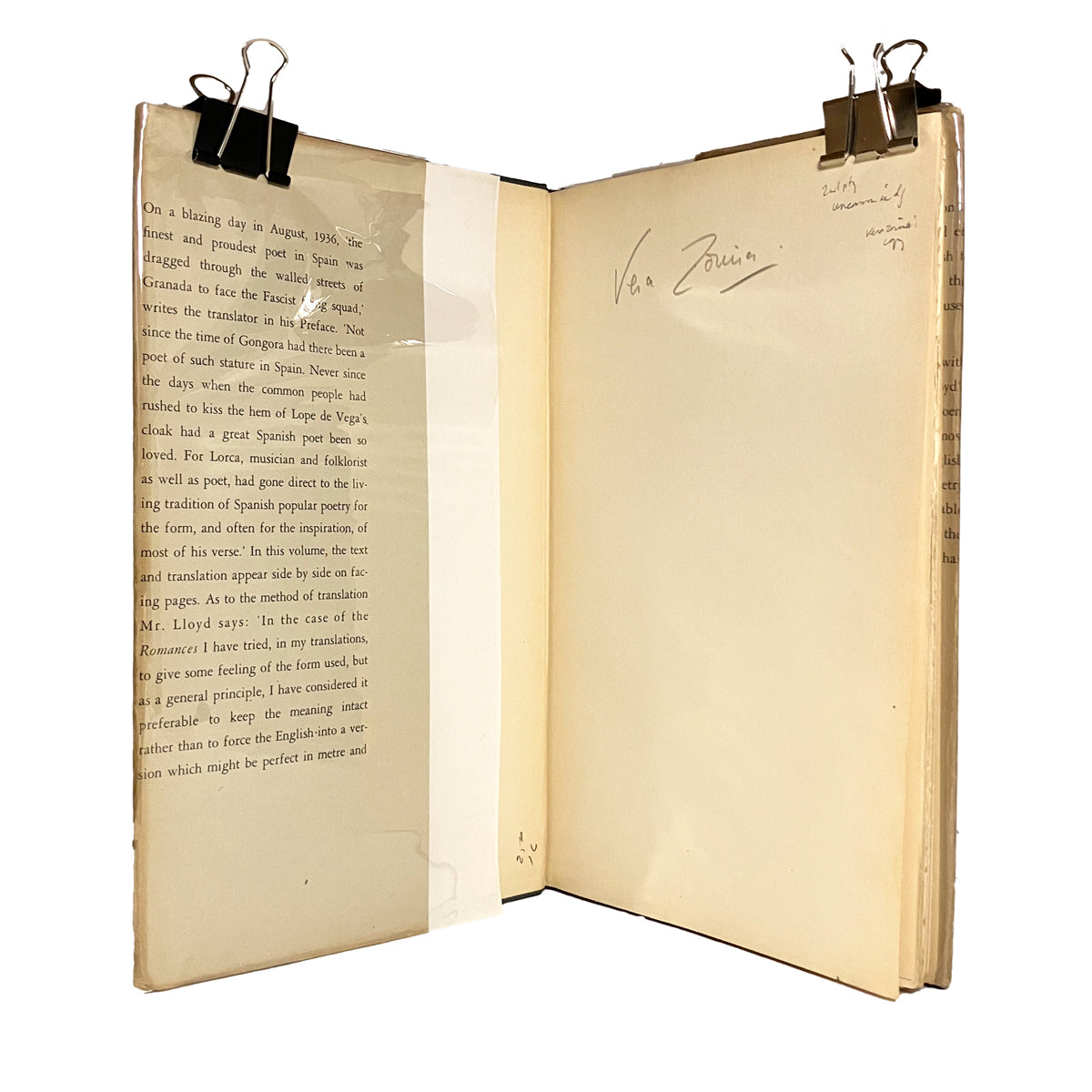 Lament for the Death of a Bullfighter by Federico Garcia Lorca, owned by Vera Zorina