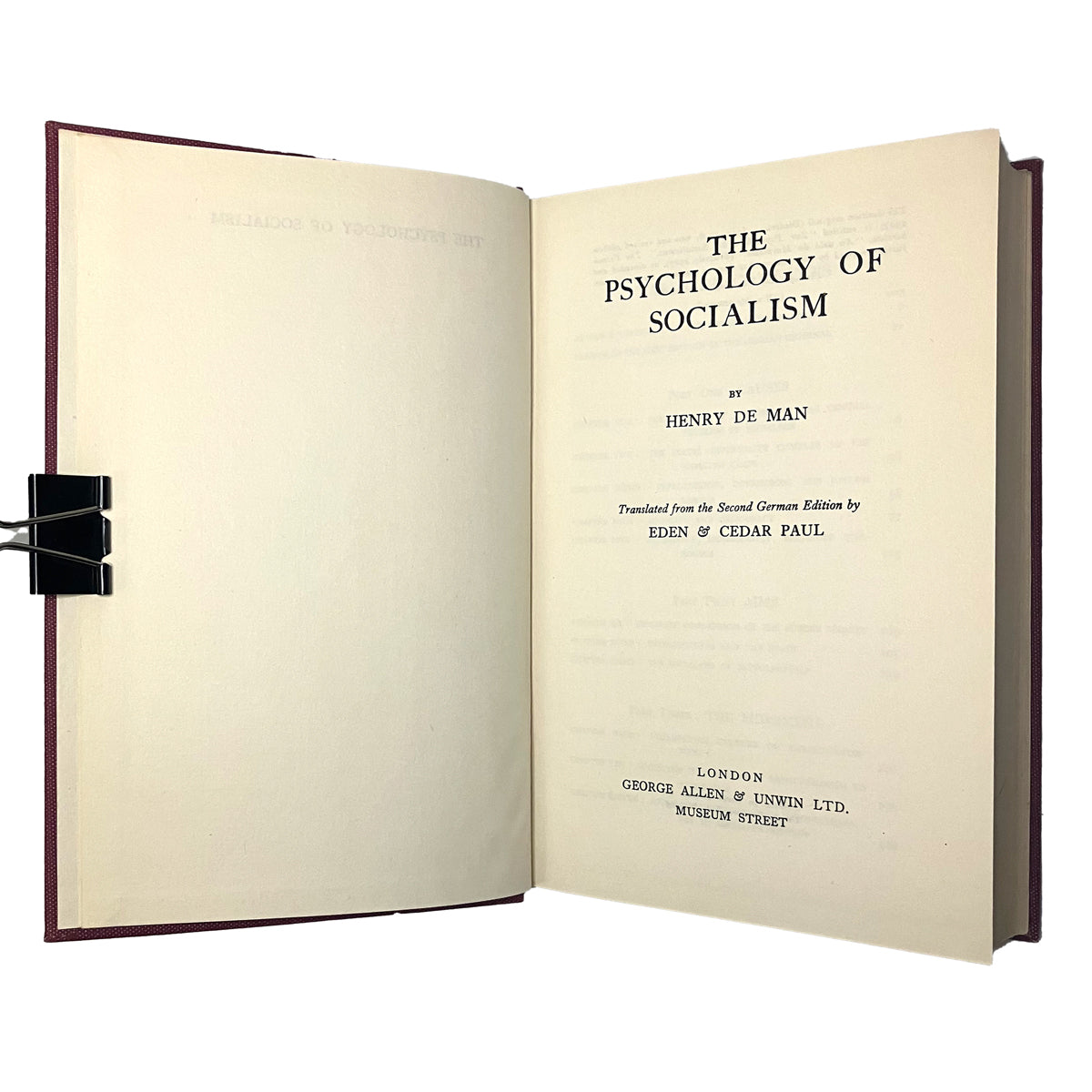 The Psychology of Socialism by Henry de Man
