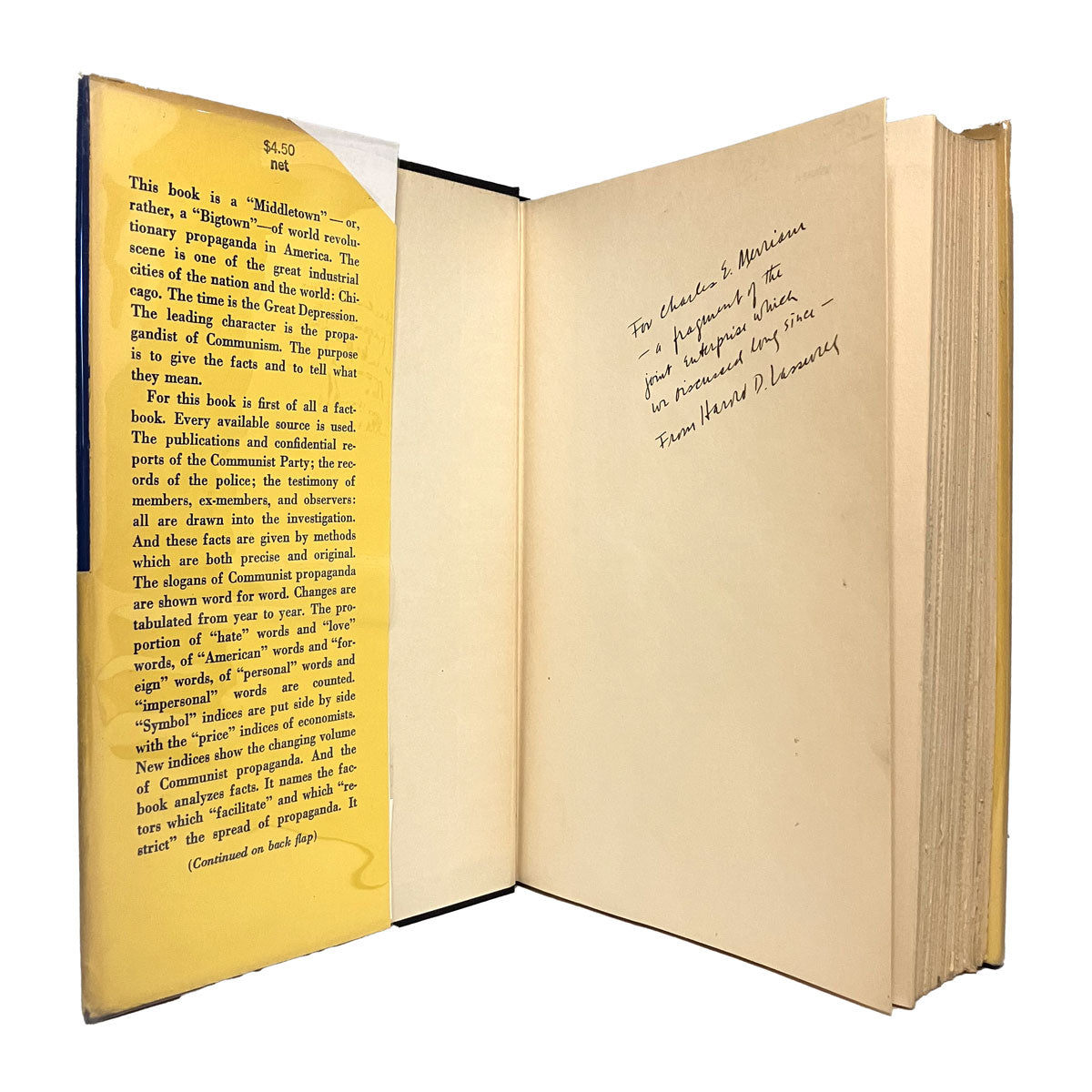 World Revolutionary Propaganda by Harold Lasswell, signed