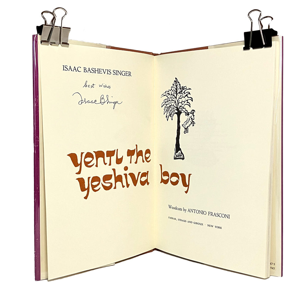 Yentl the Yeshiva Boy by Isaac Bashevis Singer, signed