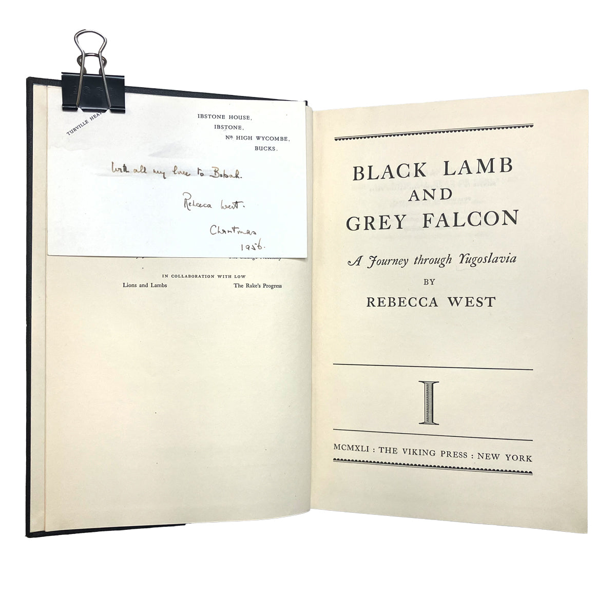 Black Lamb and Grey Falcon by Rebecca West, 2 Vol., signed